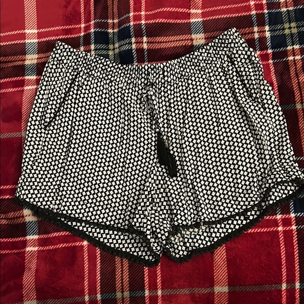 Black and White Patterned Shorts